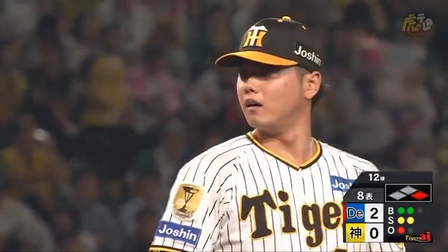 8回表、6年目川原陸投手がプロ初登板！戸柱選手からプロ初奪三振を奪う！ #hanshin #虎テレ #阪神タイガース #ARE_GOES_ON