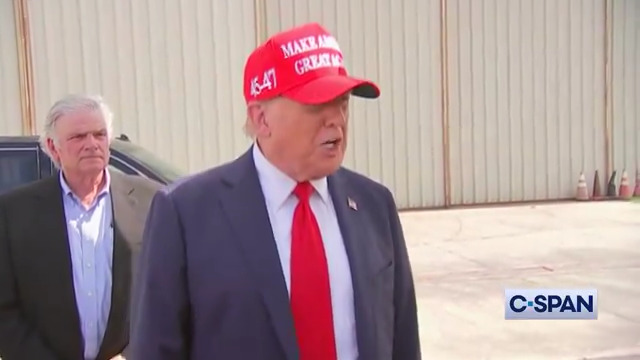 Former President Trump arrives in Georgia: "The Governor's doing a very good job. He's having a hard time getting the President on the phone...The federal government is not being responsive...the Vice President, she's out someplace campaigning looking for money."
