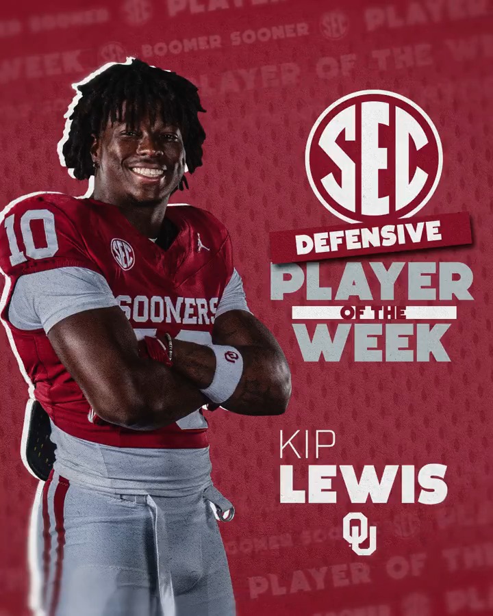 🏈 SEC Defensive Player of the Week: WK 5 ☝️ Kip Lewis Oklahoma Football x #SECFB