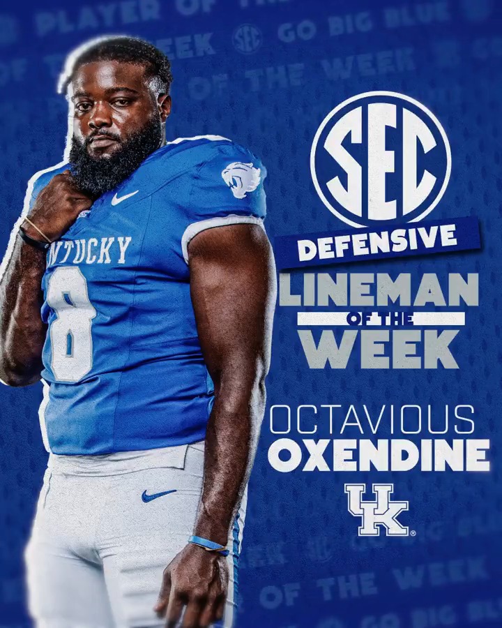 🏈 SEC Defensive Lineman of the Week: WK 5 😺 Octavious Oxendine Kentucky Football x #SECFB