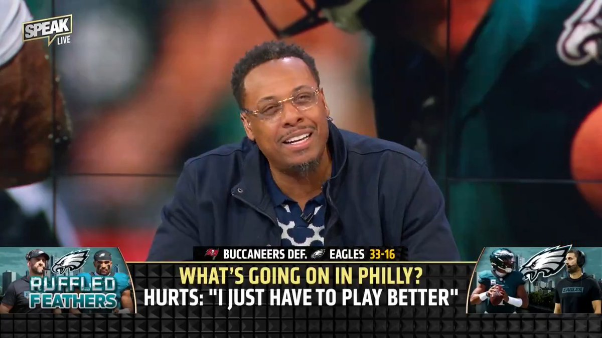 .Paul Pierce reacts to the Eagles losing to the Bucs "I don't want to hear nothing about a Super Bowl because the last 13 games counting back to last year, they've looked like a below average team."