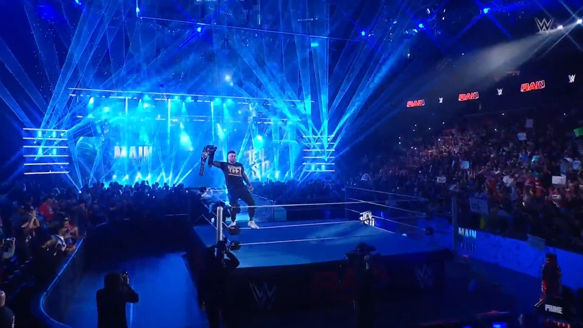 YEET! 🤙 New Intercontinental Champion Jey Uso has arrived!! #WWERaw