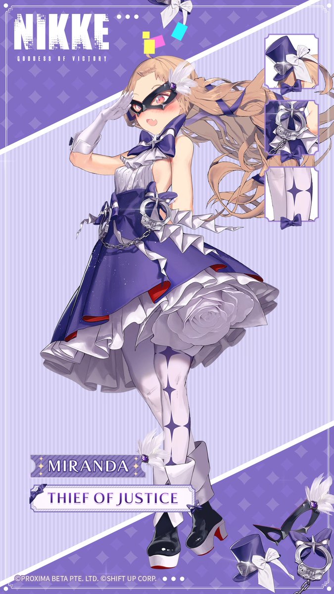 【Miranda Costume Introduction】 👕 Costume Name: Thief of Justice 👧 Nikke: Miranda 🎁 How to obtain: October Mission Pass The phantom thief police will also continue to work hard for the sake of justice today. HD Ver 🔗: #NIKKE #Miranda