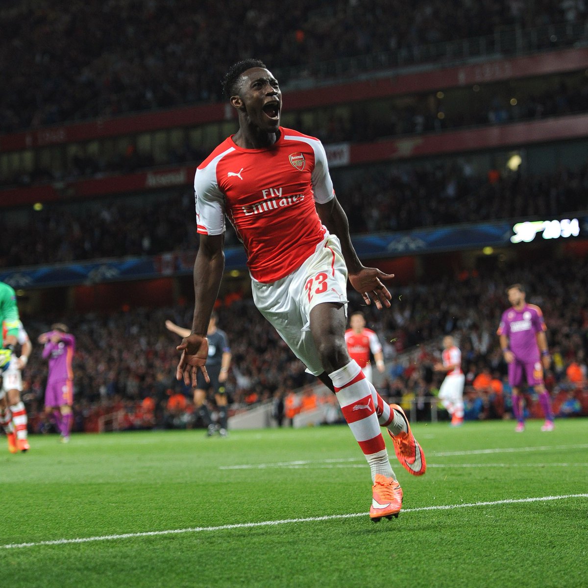 On this day in 2014... Danny Welbeck hit a hat-trick on an unforgettable Champions League night in north London 💫