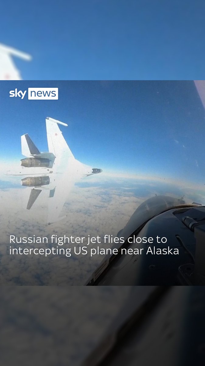 Footage released by US military officials shows the Russian fighter jet swooping past the intercepting US plane, coming within feet of the aircraft.