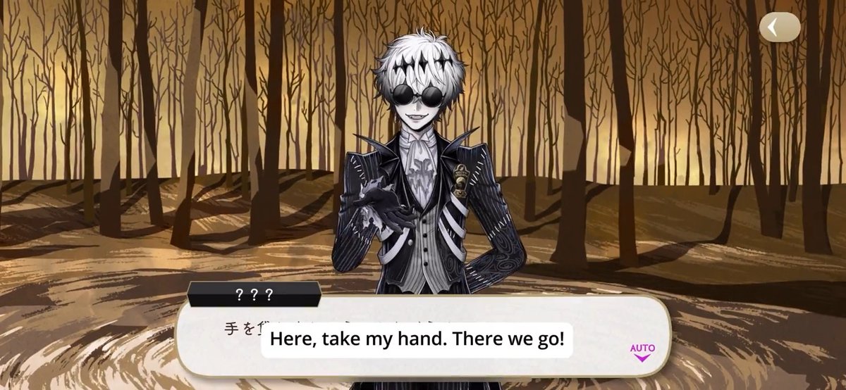 Skully J. Graves and Yuu...the vision... Greets Yuu with a kiss Calls Yuu "lovely" and "my dear" Yuu wake up in his arms He holds Yuu's hand Here's the subs from scenes in the first like, 5 minutes of the collab lol 🎃 #TwistedWonderland