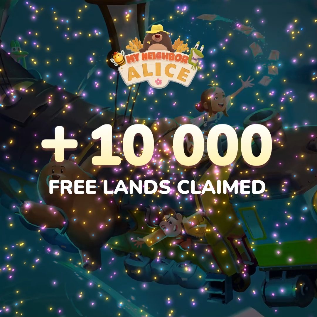 Breaking records week over week🚀 In just one week, we’ve had more than 1,2Mln transactions and +10,000 free trial claimed in Alice!🙌 We didn’t expect all this success at our launch, and it’s all thanks to our amazing players, dreaming the future of Lummelunda, to make it possible. Is this the end though? Absolutely not! Rolling our sleeves now as it’s time keep working harder so to make My Neighbor Alice shine in the amazing gaming environment. Oh, and if you aren’t already part of the family, click on the link in our bio and claim your free trial land. We can’t wait to see you in the Archipelago!🌸