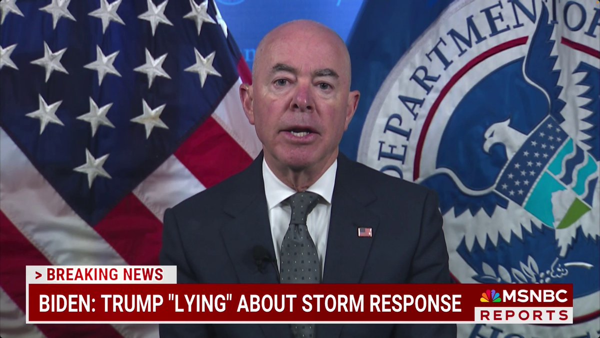 "At a time of tragedy, it requires national unity. Not the politicization of tragedy." Homeland Security Secretary Alejandro Mayorkas responds to Trump's comments on Hurricane Helene aid.