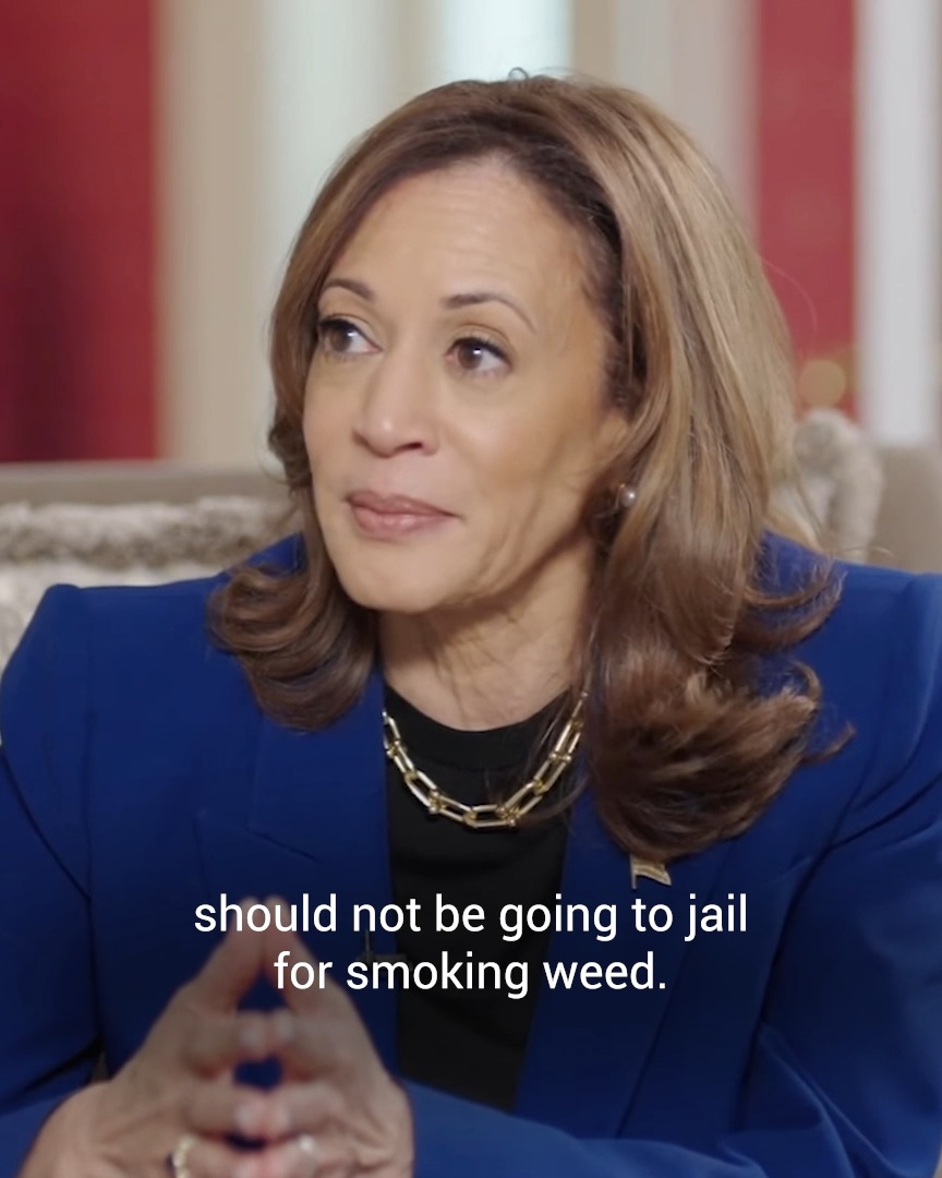 "Nobody should have to go to jail for smoking weed." —Vice President Kamala Harris on ALL THE SMOKE.