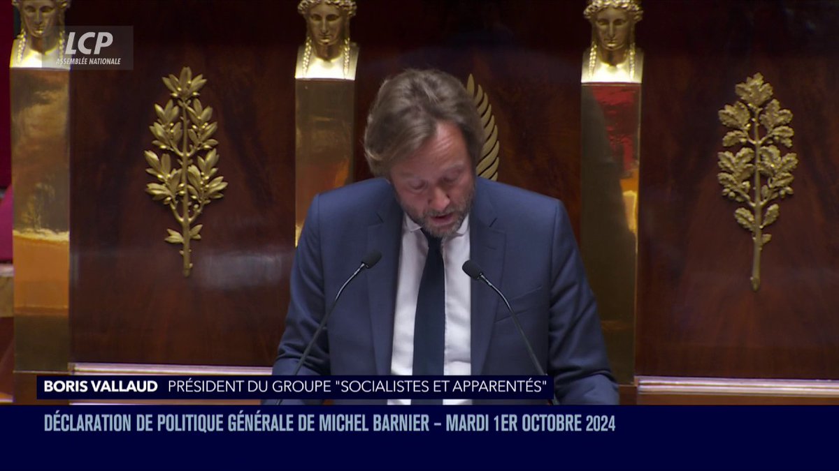 "J'ignore combien de temps durera votre ministère, mais considérez dès à présent que vous êtes ici en cohabitation avec le Parlement", dit Boris VALLAUD, ajoutant : "En deux mots, nous légiférons, vous exécuterez" #DirectAN #DPG