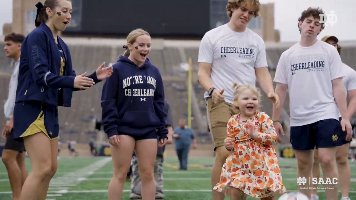 No greater feeling than adding new teammates to our family. ☘️ As part of the Fighting Irish Fight for Life initiative, our student-athletes welcomed pediatric patients from the community's healthcare centers to be new honorary teammates. #GoIrish | ND Student-Athlete Services