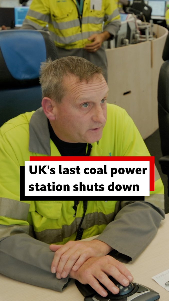 "Right boys, that's the end of coal in the UK for electricity." This was the moment Ratcliffe-on-Soar power station was shut down, bringing an end to the country's 142-year reliance on the fossil fuel. Read more: