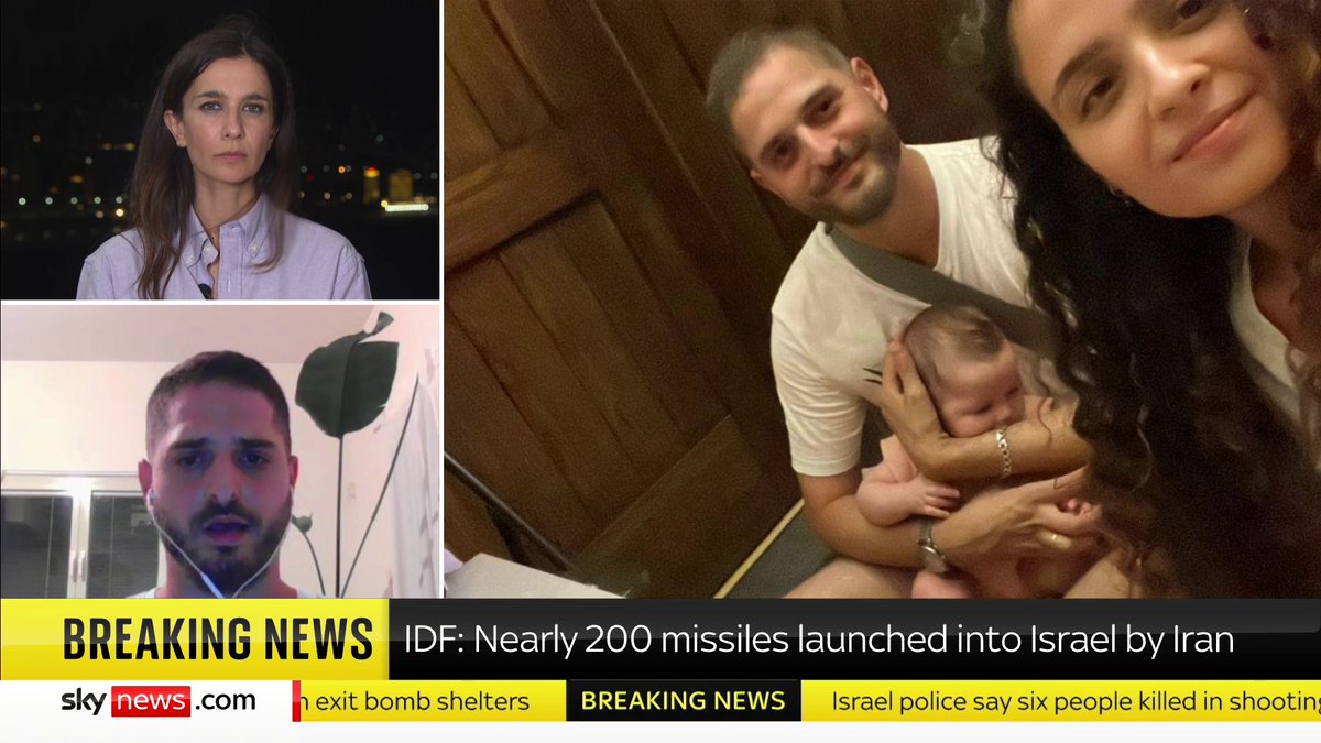 "I really hope you guys had a nice evening because we had our worst." Tel Aviv resident Dvir Cohen tells Yalda Hakim "we didn't think twice" and "ran to find safety" when Iran launched missiles at Israel. 📺 Sky 501, Virgin 602, Freeview 233