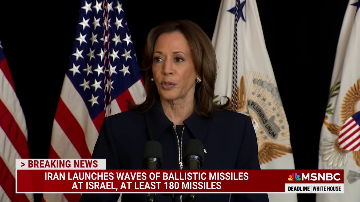 MOMENTS AGO: Vice President Harris comments on Iranian missile attack against Israel.
