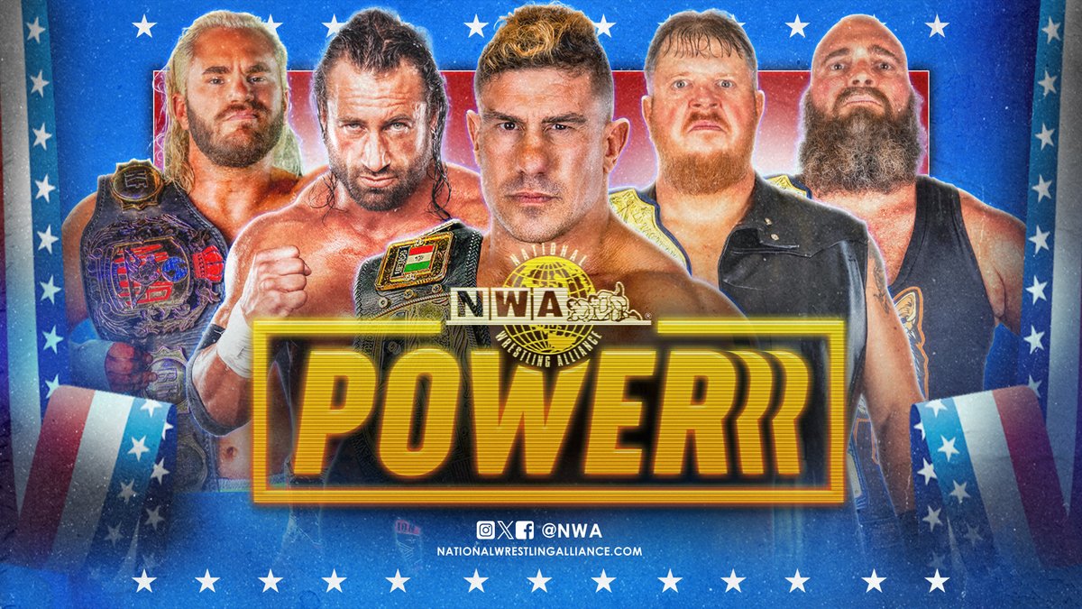 #NWA76 begins NOW on #NWAPowerrr, EXCLUSIVELY on X! William Patrick Corgan speaks on 76 years of the NWA! Thomas Raymond Latimer challenges EC3 // The Top 1% // for the World Title! Trevor Murdoch & Mike Knox defend the World Tag Team Titles against 𝐊𝐞𝐫𝐫𝐲 𝐌𝐨𝐫𝐭𝐨𝐧 & Alex Taylor! #NWAonX
