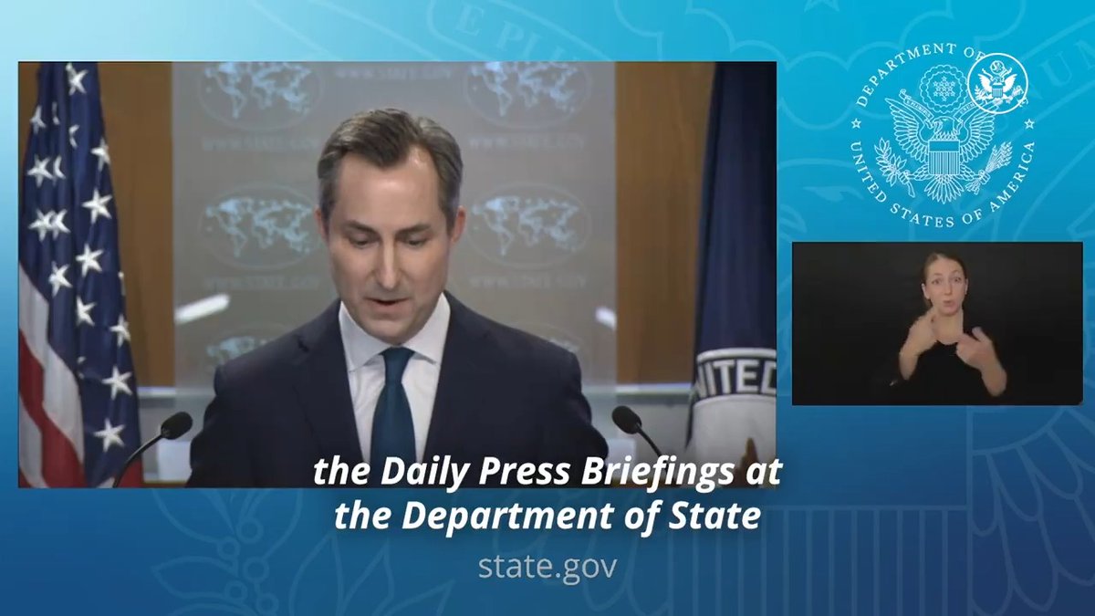 As of today, our Daily Press Briefings will include American Sign Language interpretation. This action underscores our commitment to inclusion and our acknowledgement that all individuals are integral to the fabric of our country and our workforce.