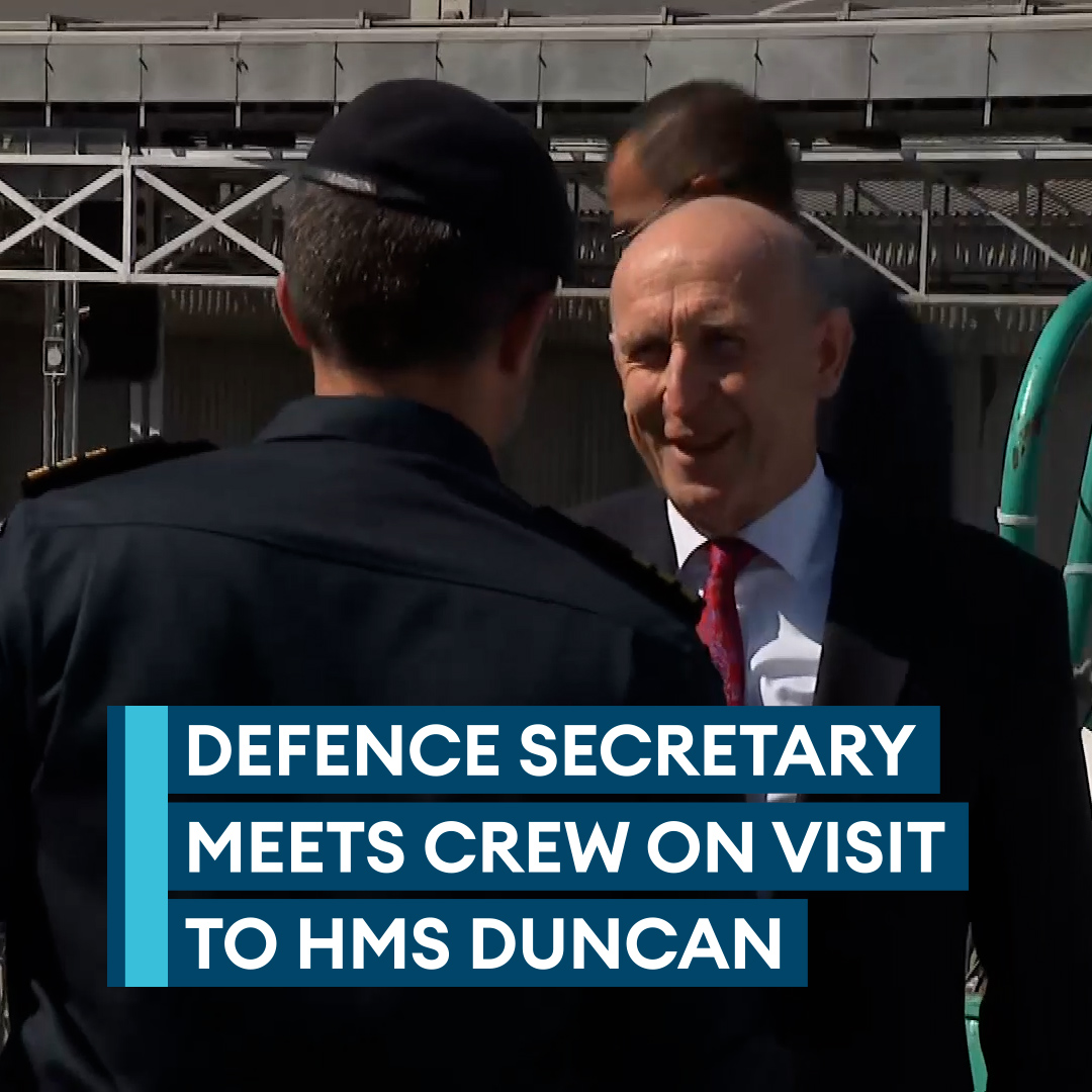 The Defence Secretary has met with personnel in Cyprus, as he visited HMS Duncan. John Healey went on board the Type 45 destroyer, which has been deployed to the eastern Mediterranean since May.