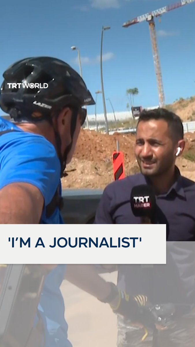 An Israeli man harassed a TRT reporter and cameraman broadcasting live in Tel Aviv on October 2, pressuring him to cut off the broadcast