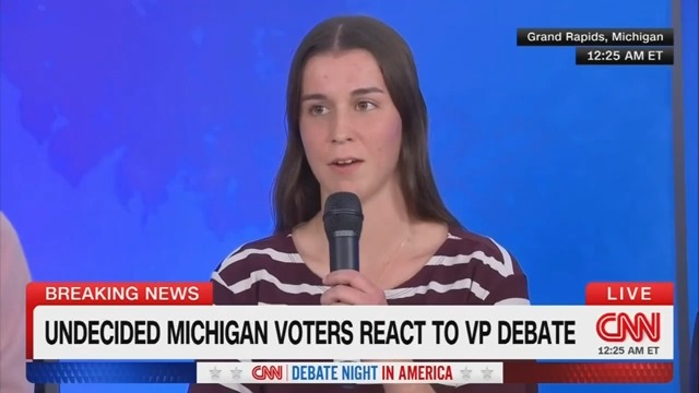 Undecided Michigan voter: The one thing that stuck out to me was JD Vance's refusal to say whether or not Trump lost the 2020 election. It makes me think he is not as trustworthy