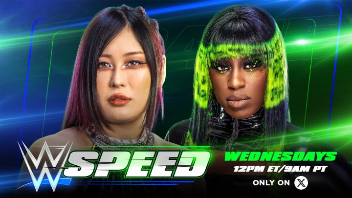 TODAY on #WWESpeed! Itโs IYO SKY vs. Naomi in the #WWESpeed Semifinals. Who will punch their ticket to the WWE Speed Women's Championship Match? ๐