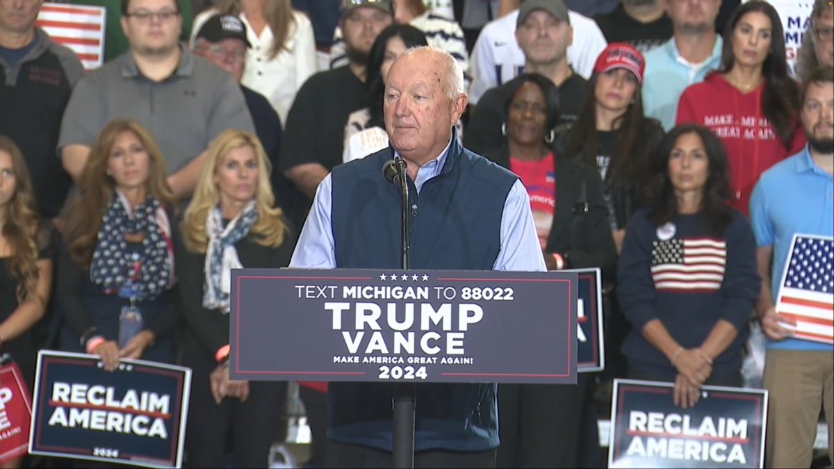 Project 2025 author Pete Hoekstra introduces JD Vance at rally: “We need to go back“