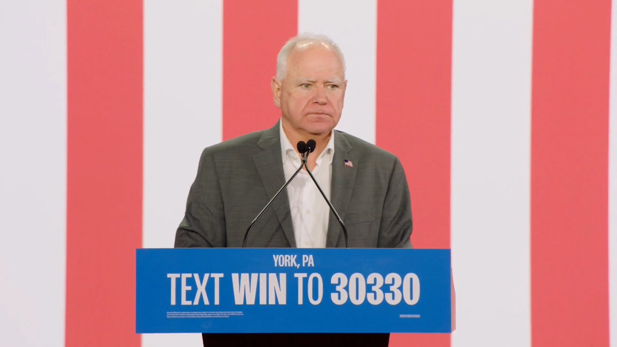 Gov. Walz: Anybody watch the debate last night? Not bad for a football coach, huh? There’s a reason why Mike Pence was not on that stage with me. Because Pence honored his oath and chose the Constitution over Donald Trump. And with that damning non-answer, Senator Vance made clear that he will always make a different choice. And that should be absolutely disqualifying