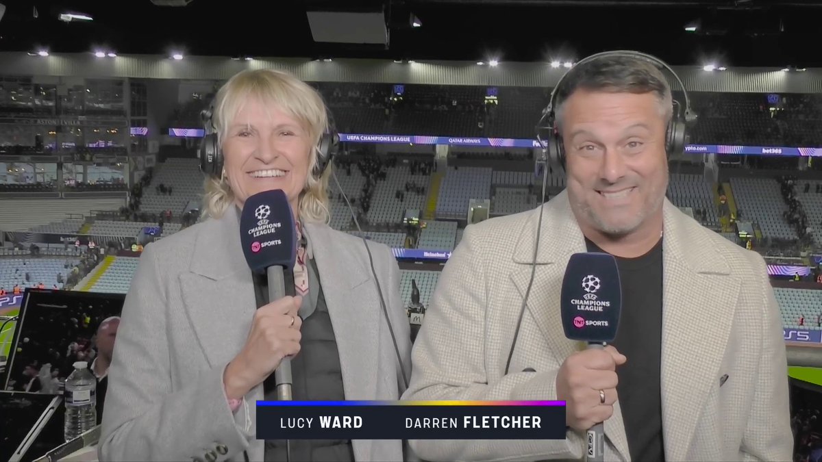 "This place tonight was 𝐒𝐄𝐍𝐒𝐀𝐓𝐈𝐎𝐍𝐀𝐋!" 💥 Darren Fletcher and Lucy Ward try their best to sum up an unforgettable night at Villa Park 🙌 📺 Watch #GoalsShowXtra on TNT Sports and discovery+ UK
