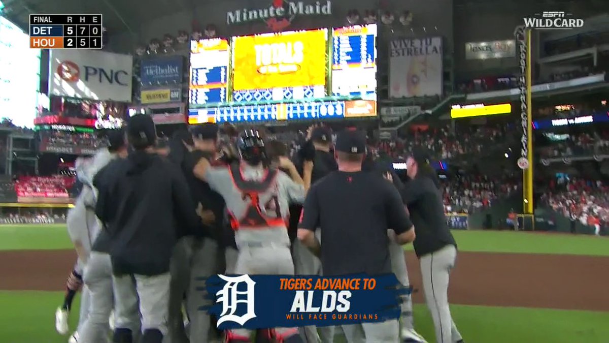 MOTOR CITY MOTORS ON! The Detroit Tigers have won their first playoff series in 11 years ๐