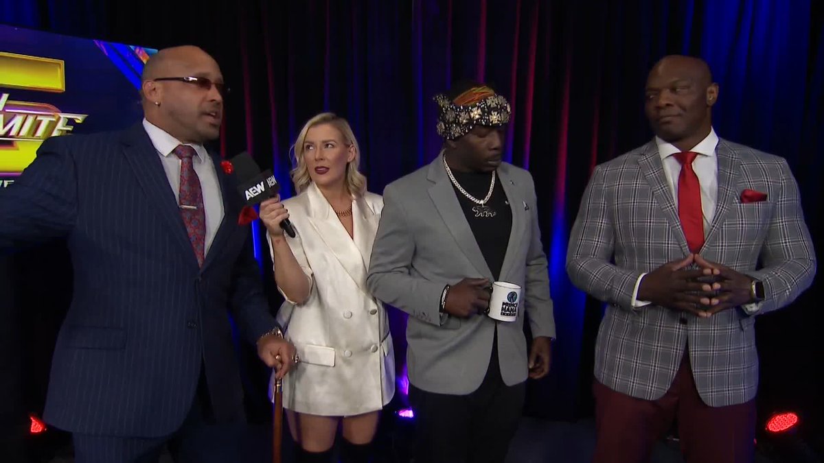 MVP introduces his business partner....Shelton Benjamin! Watch #AEWDynamite's 5th Anniversary LIVE on TBS! Renee Paquette | MVP | Shelton J. Benjamin | Prince Nana