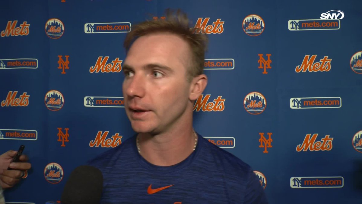 Pete Alonso was asked where he feels he is offensively right now: "I feel good. I feel like I'm taking pretty decent at-bats. I feel really consistent, I just need to keep swinging and good things will happen, keep swinging at good pitches and good things will happen."