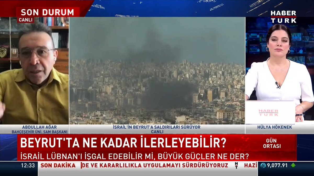 📌İsrail, Lübnan'ı işgal edebilir mi, büyük güçler ne der? #GünOrtası'nda Hülya Hökenek İncedursun sordu; BAU SAM Başkanı Abdullah Ağar yanıtladı.