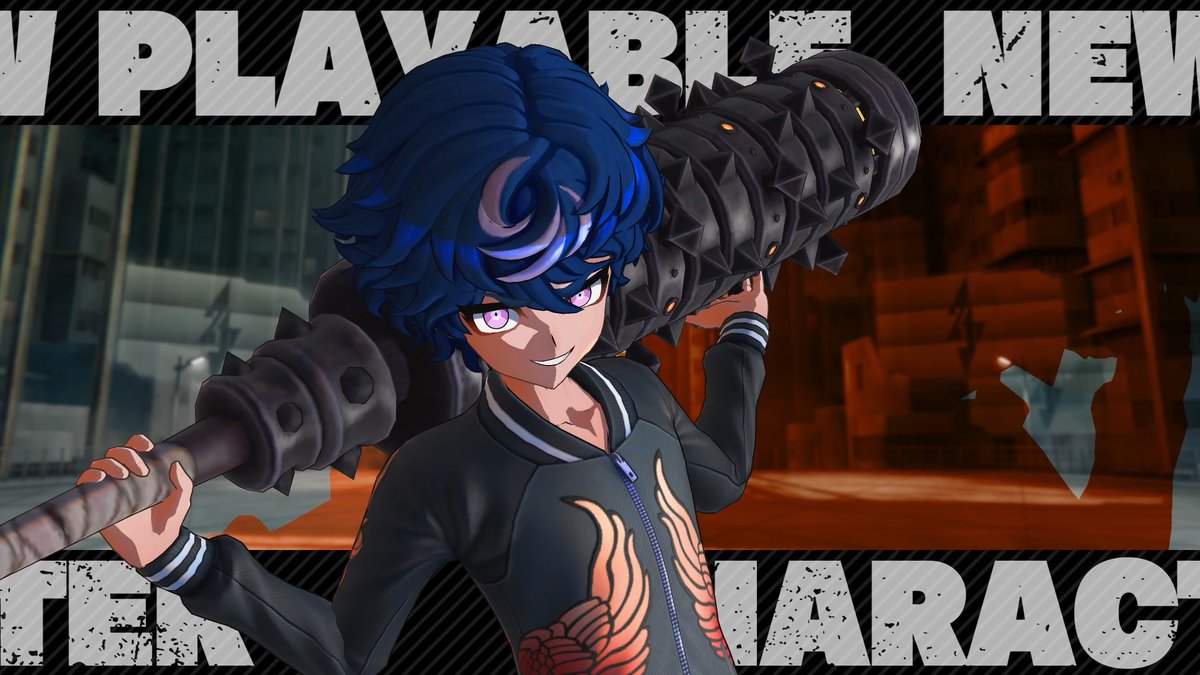 ◤◢◤新プレイアブルキャラ発表⚡️◢◤◢ 千住百一太郎(CV #村瀬歩 )  ̄ ̄ ̄ ̄ ̄ ̄ ̄ ̄ ̄ ̄ ̄ ̄ ̄ 「死遊体験版」でプレイアブル化決定!🎉 身体よりも大きな武器「火怒熱賦抜斗」を振り回す 漢気みなぎる少年🔥 燃える闘魂で味方のダメージを肩代わりし、 チームの生存率を高める! #トライブナイン