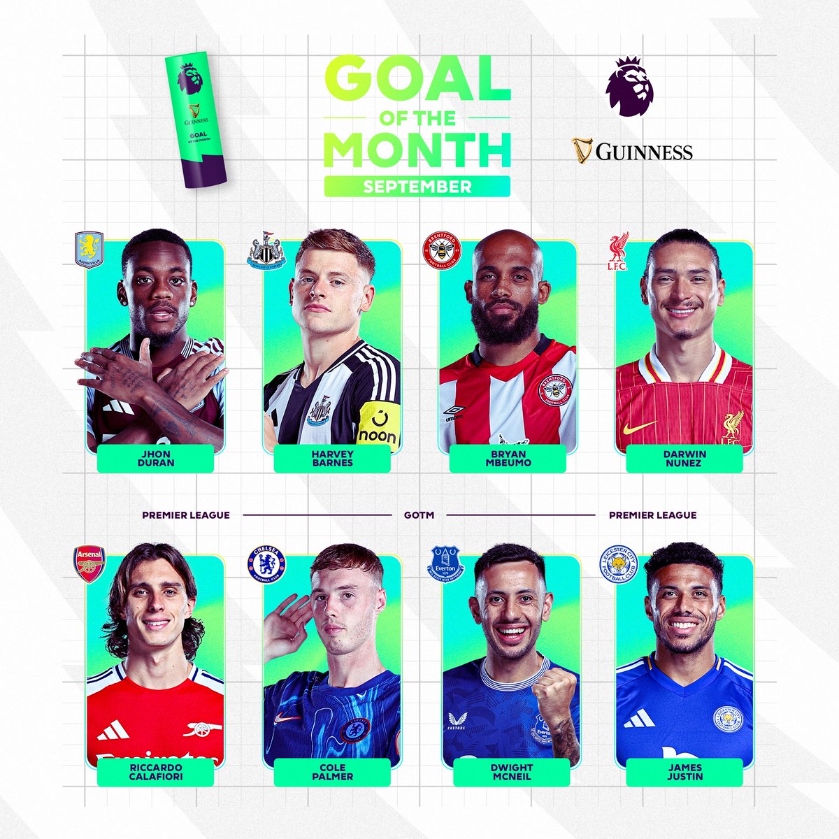 Sit back, relax and enjoy watching the nominees for September's Guinness Goal of the Month award! Who gets your vote? 🤔 #PLAwards