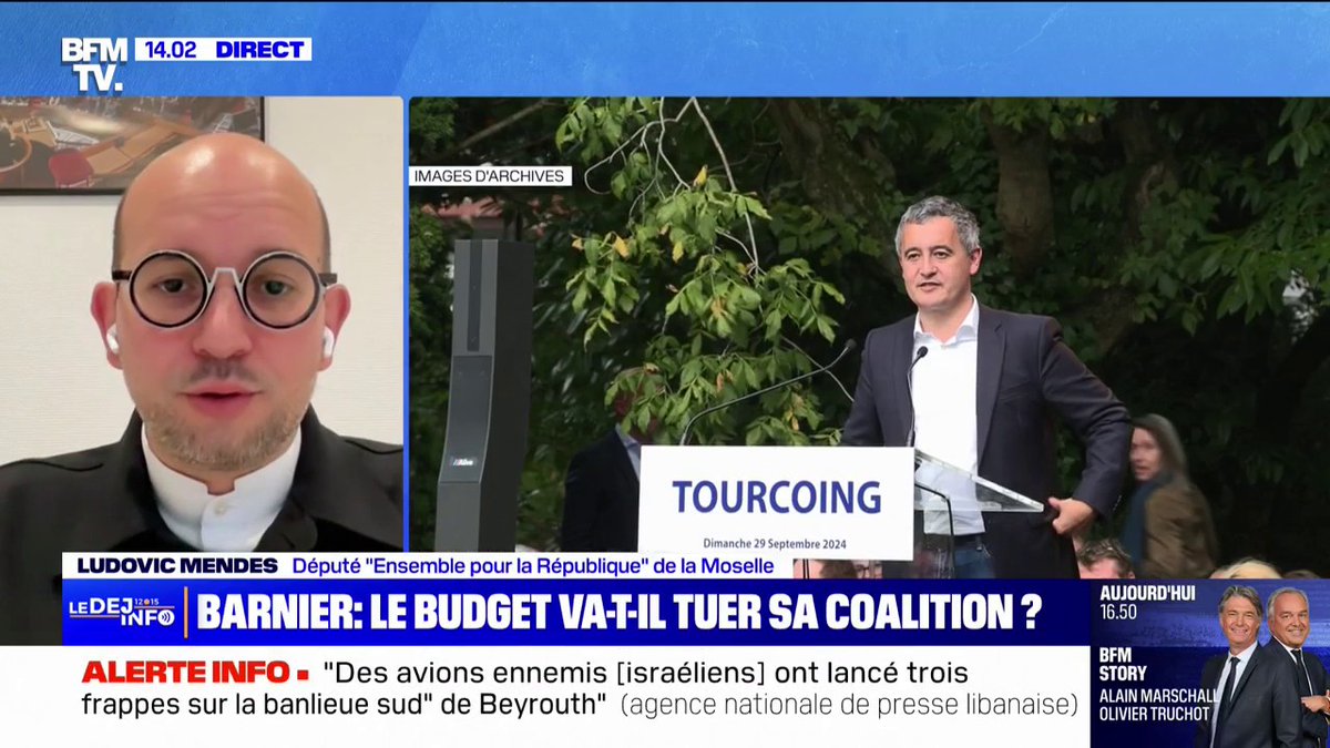 🗨️ "Quand on parle d'augmenter les impôts, on perd la confiance du peuple français" Ludovic Mendes (Ensemble) soutient Gérald Darmanin dans son opposition au projet de budget