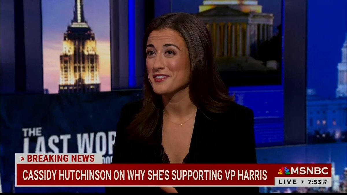 BREAKING: In a stunning announcement, Donald Trump’s former White House aide, Cassidy Hutchinson, just announced she is endorsing Kamala Harris. Retweet to make sure all Americans see this and know those closest to Trump don’t trust him.