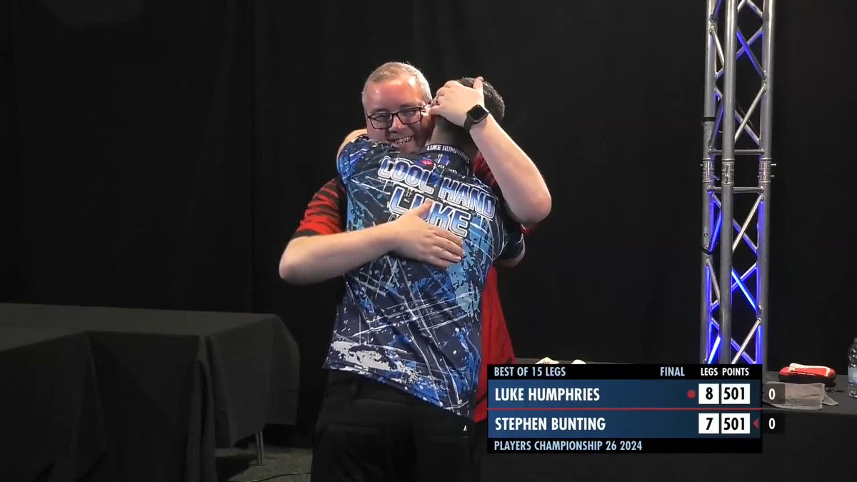 HUMPHRIES WINS PC26! 🏆 It's a first Players Championship title for Luke Humphries this year, as he narrowly beats Stephen Bunting 8-7, securing the win with back-to-back legs late on. 📺 | #PC26