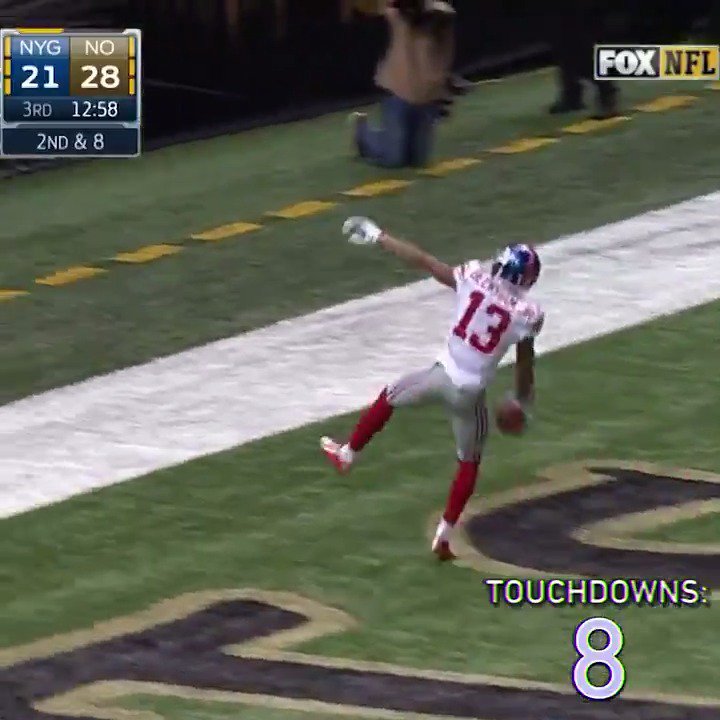 THROWBACK: The iconic battle of Eli Manning versus Drew Brees. #Giants - #Saints one of the most underrated games of all time. BREES HAD 7 TOUCHDOWNS & ELI HAD 6. 101 total points scored in one game. 😱😱😱