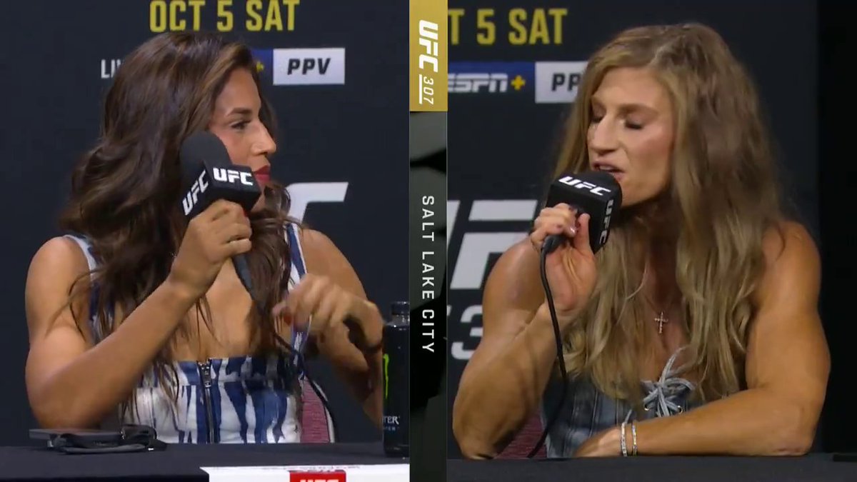 Kayla Harrison and Julianna Peña went back-and-forth 👀 #UFC307