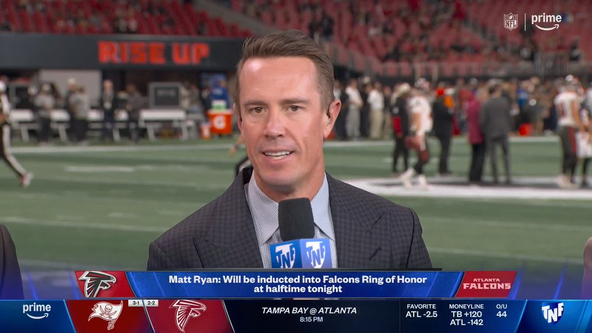 "I gave everything I had. I put on for my city." Matt Ryan on being inducted into the Atlanta Falcons Ring of Honor. #TNFonPrime