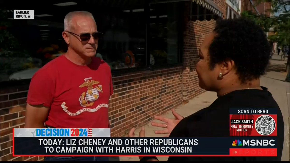 Republican Wisconsin voter: It is different to see a Republican like Liz Cheney campaign with Kamala Harris today. They’re bringing both parties together and moving forward