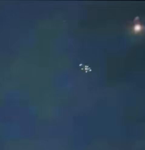 Mysterious craft appears to shoot projectiles out of the sky like nothing