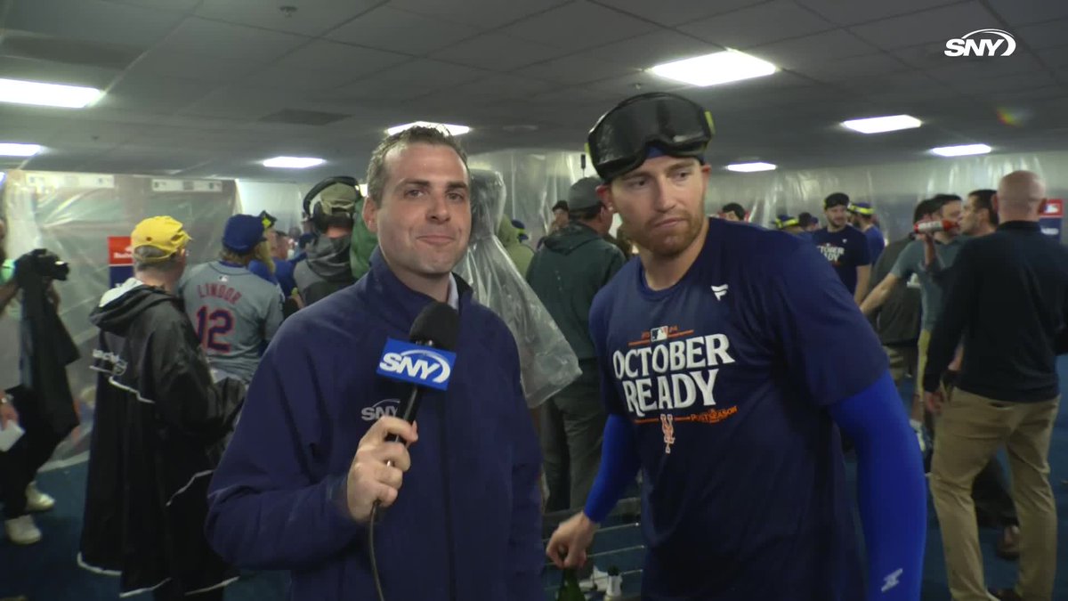 "When he jumped up and I saw it go over, I literally said, 'oh my God! This is happening!'" Brandon Nimmo with Steve Gelbs after the Mets' win: