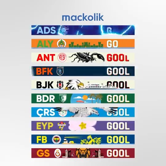 ⚽️ 𝗚𝗢𝗟 𝗔𝗡𝗶𝗠𝗔𝗦𝗬𝗢𝗡𝗨, 𝗠𝗮𝗰𝗸𝗼𝗹𝗶𝗸'𝘁𝗲! 💙 Süper Lig kulüplerine özel birbirinden renkli animasyonlar, atılan her golde 𝗠𝗮𝗰𝗸𝗼𝗹𝗶𝗸 uygulaması canlı sonuçlar sayfasında.