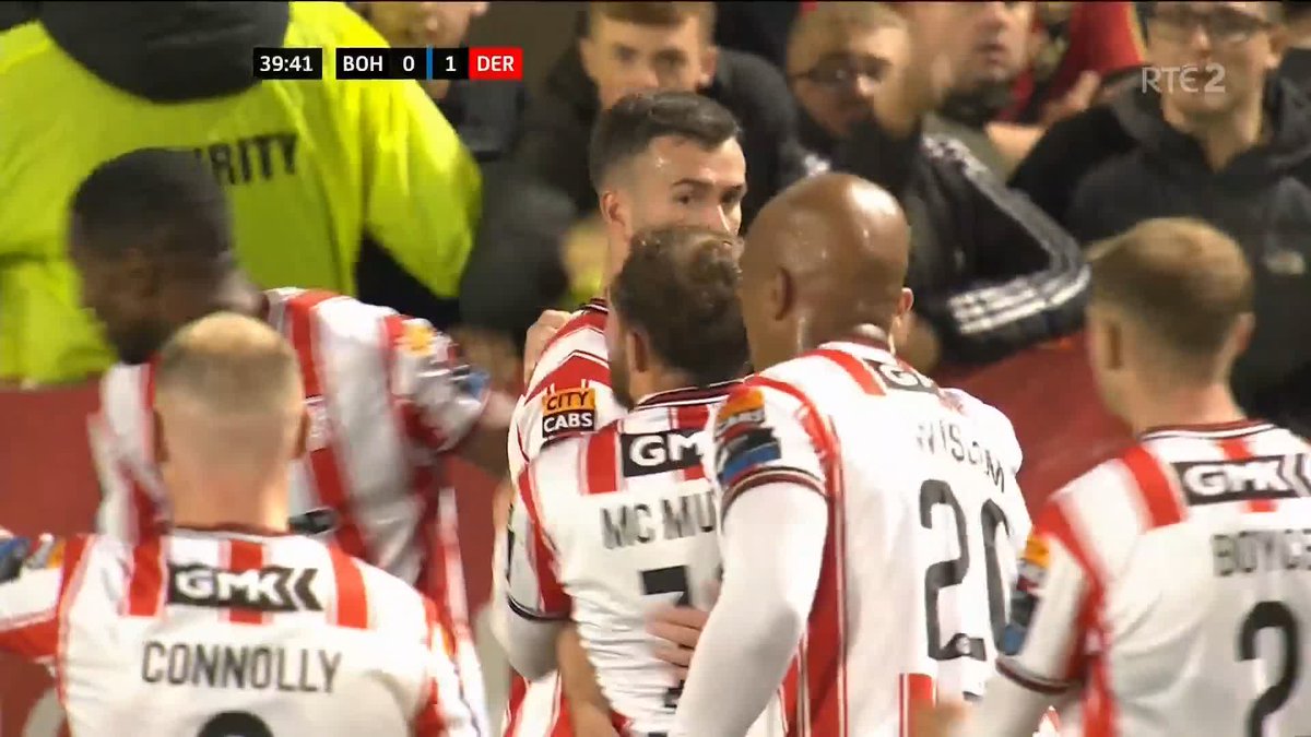 39 mins: Bohemians 0-1 Derry City The 2022 winners have the lead, Michael Duffy curling a beautifully struck free-kick into the top corner #FAICup ๐ฑUpdates: ๐บWatch: