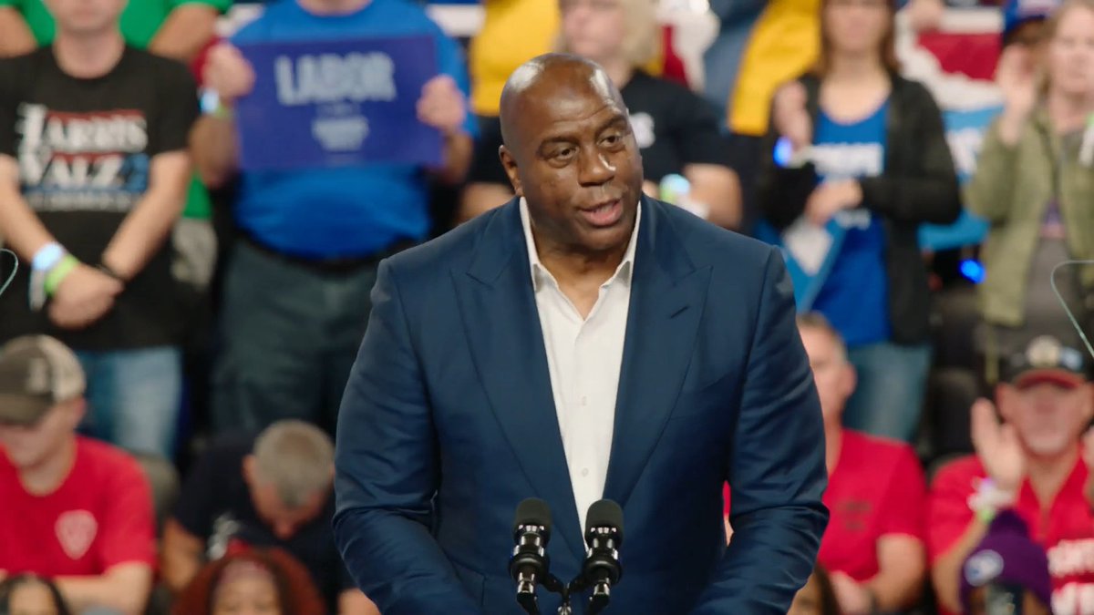 Magic Johnson: We have to do all we can to elect Kamala Harris as the next President of the United States. She wants to build up the middle class and I know something about the middle class because that's where I came from