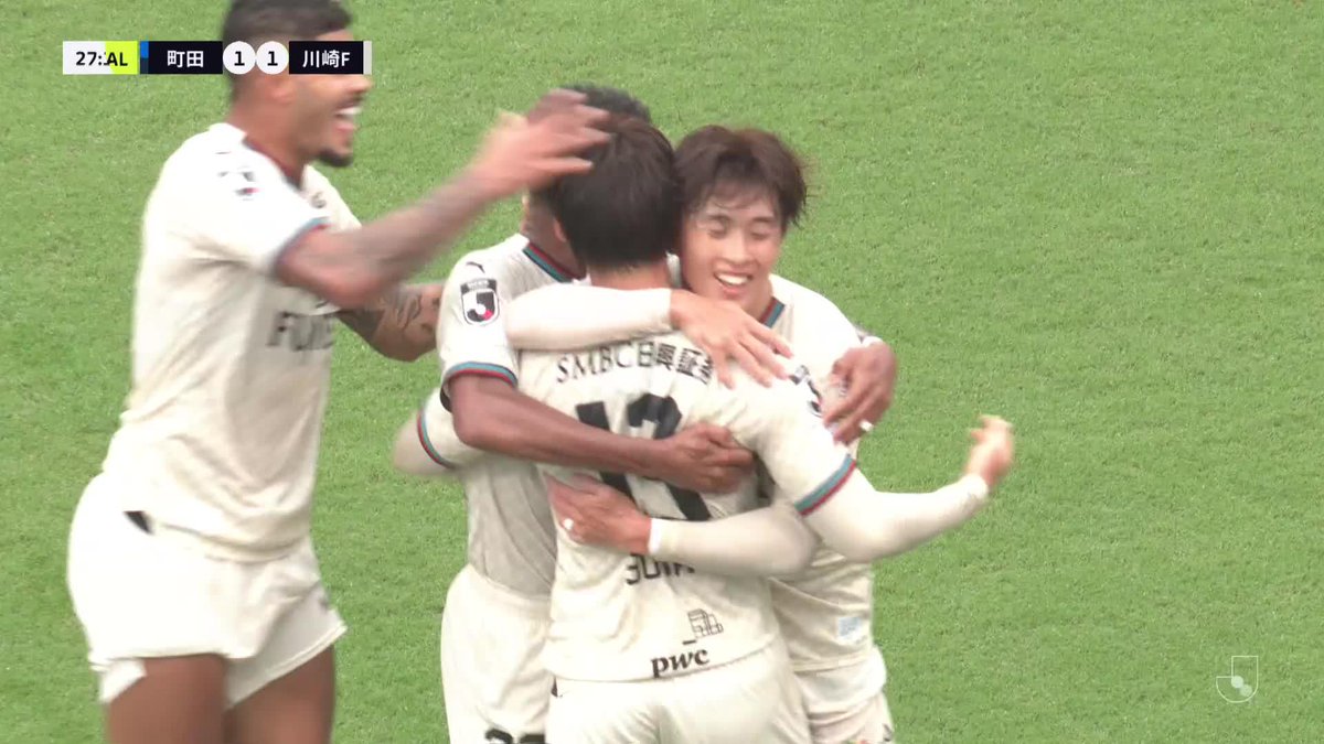 🎦 ゴール動画 🏆 明治安田Ｊ１リーグ 第33節 🆚 町田vs川崎Ｆ 🔢 1-1 ⌚️ 28分 ⚽️ 三浦 颯太（川崎Ｆ) #Ｊリーグ