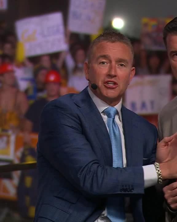 Cal fans did not like Rece's red tie, so something had to be done 😂
