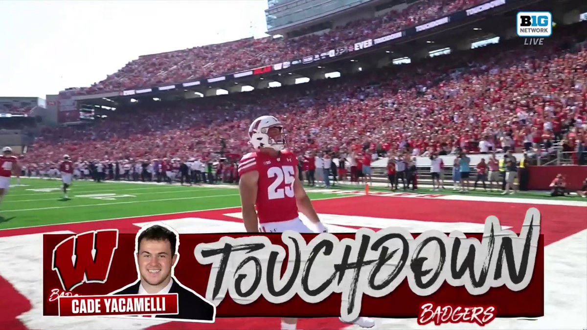 Penn Trafford alum Cade Yacamelli finds paydirt 😤😤 The Wisconsin RB is doing things we remember him doing a couple years ago across 5A