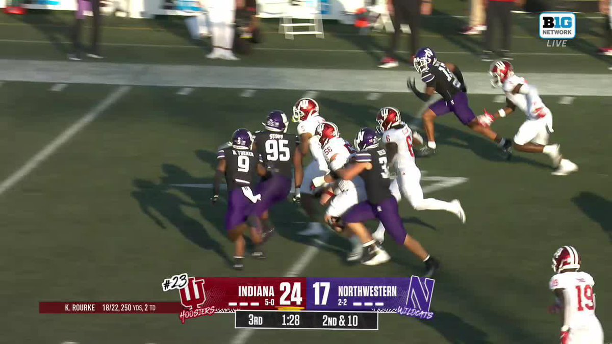 HOW IS HE STILL GOING ⁉️😱 An insane 52-yard gain for Ke'Shawn Williams and Indiana Football 👇 #B1GFootball on Big Ten Network 📺