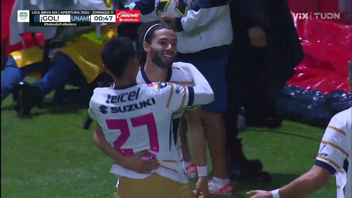 ¡Goooool de Pumas al segundo 40! 🐾 ¡Chino Huerta! ¡Chino Huerta! 🐾 👹 Toluca 0-1 Pumas 🐾 🔴 EN VIVO : El 5 I TUDN I Univision 📺 🇲🇽 I 🇺🇸 #SabadoFutbolero